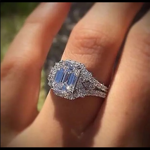 New Women’s 925 Silver Diamond Diamond Ring - Picture 3 of 6